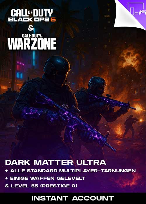 CoD: Black Ops 6 / Warzone Account mit Dark Matter Ultra + Level 55 & mehr