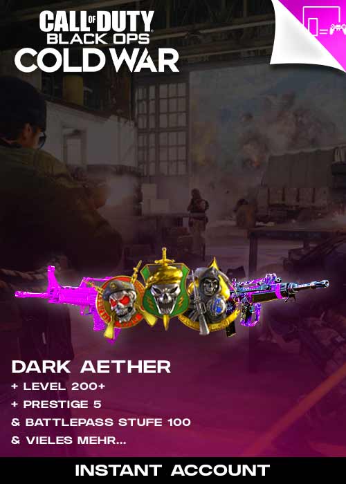 CoD: Cold War / Warzone Account mit Level 200+ Prestige 5 + Dark Aether + Gold + Diamant etc. + DLC Waffen + Visitenkarten & Embleme u.v.m.