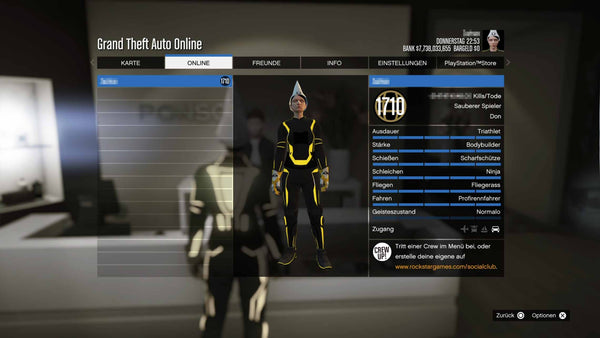 PS5 - GTA 5 Premium Account - min. 6,5 Mrd. GTA$ + min. Rang 120 + Fast Run + Modded Outfits + Unlock All