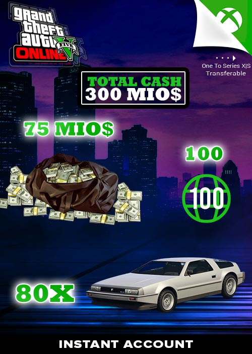 Xbox One/X|S - GTA 5 Account 75 Mio. GTA$ + 80x Deluxo + Rang 100