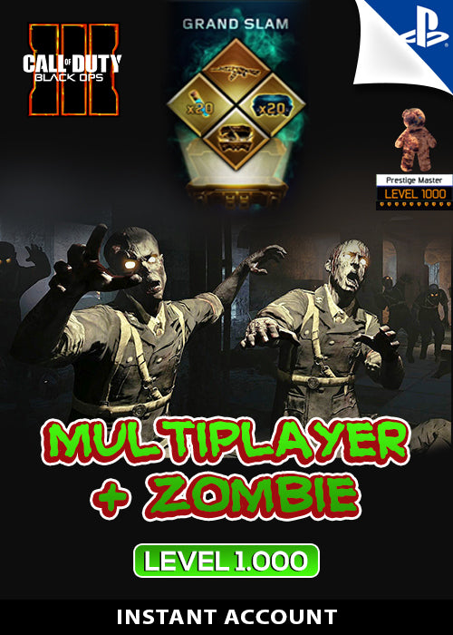 PS4/5 -  CoD: Black Ops 3 Multiplayer Level 1000 + Zombie Level 1000