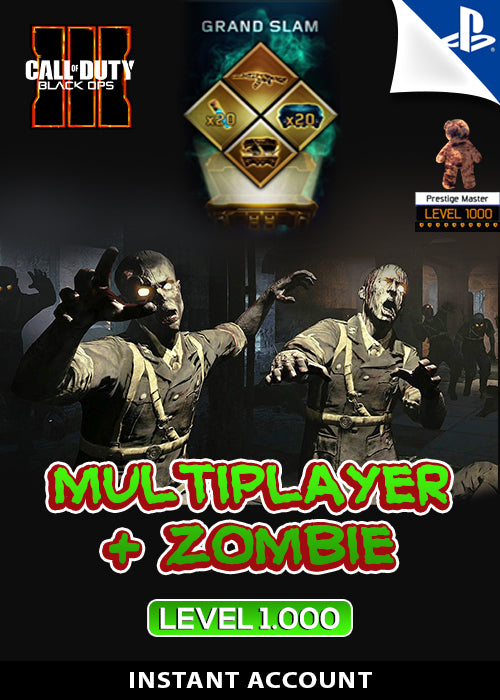 PS4/5 -  CoD: Black Ops 3 Multiplayer Level 1000 + Zombie Level 1000